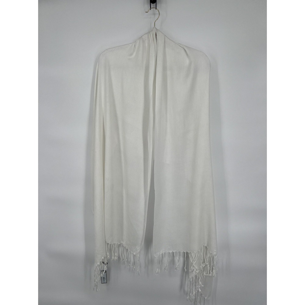 Apt. 9 Womens White Rayon Scarf with Fringe Lightweight One Size NWT